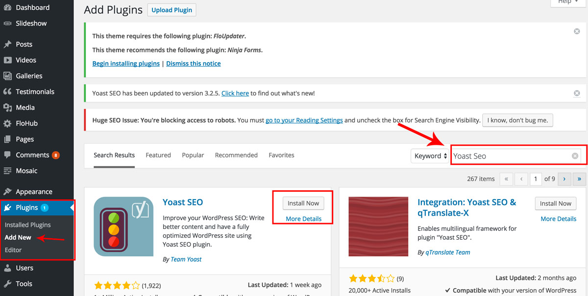 Installing the Yoast SEO Plugin